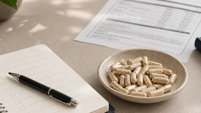 Citicoline supplement scene representing memory and choline support